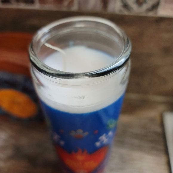 Spiritual Day of the Dead Novena Jar Candles Blue Heart image New - Picture 4 of 4